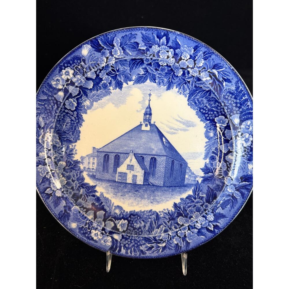Wedgwood Protestant Dutch Church Albany 1755–1806 Blue  Plate 9.25”